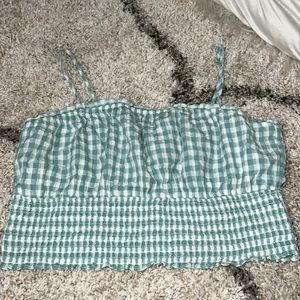 LIGHT BLUE PICNIC CROP TOP
